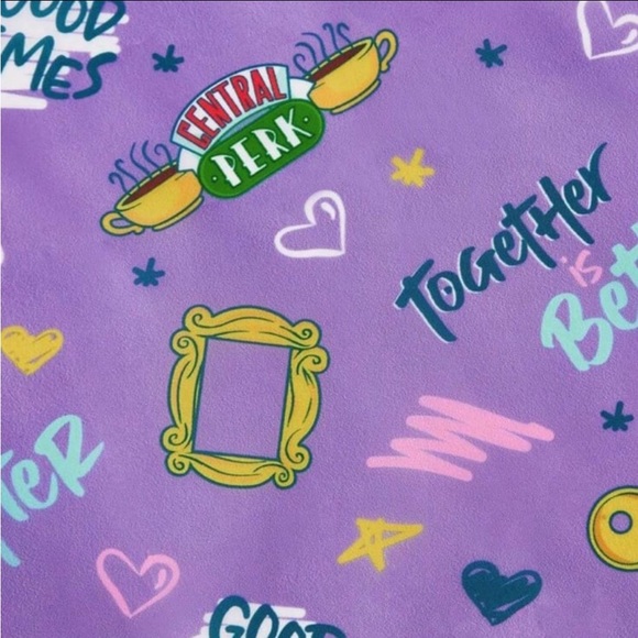 Friends TV Show / Series Licensed Reusable, Foldable Purple Tote, Bag, NEW - Picture 3 of 5